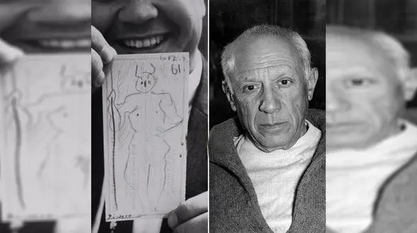 پیکاسو پشت چک هایش نقاشی می کشید+ عکس