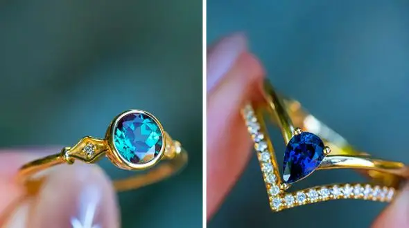 مدل‌ های جذاب انگشتر طلا مینیمال آبی برای طرفداران سبک‌ های خاص