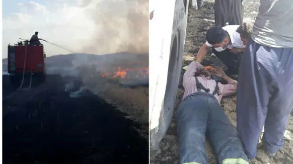 زخمی شدن 2 آتش نشان کرمانشاهی در عملیات نفسگیر