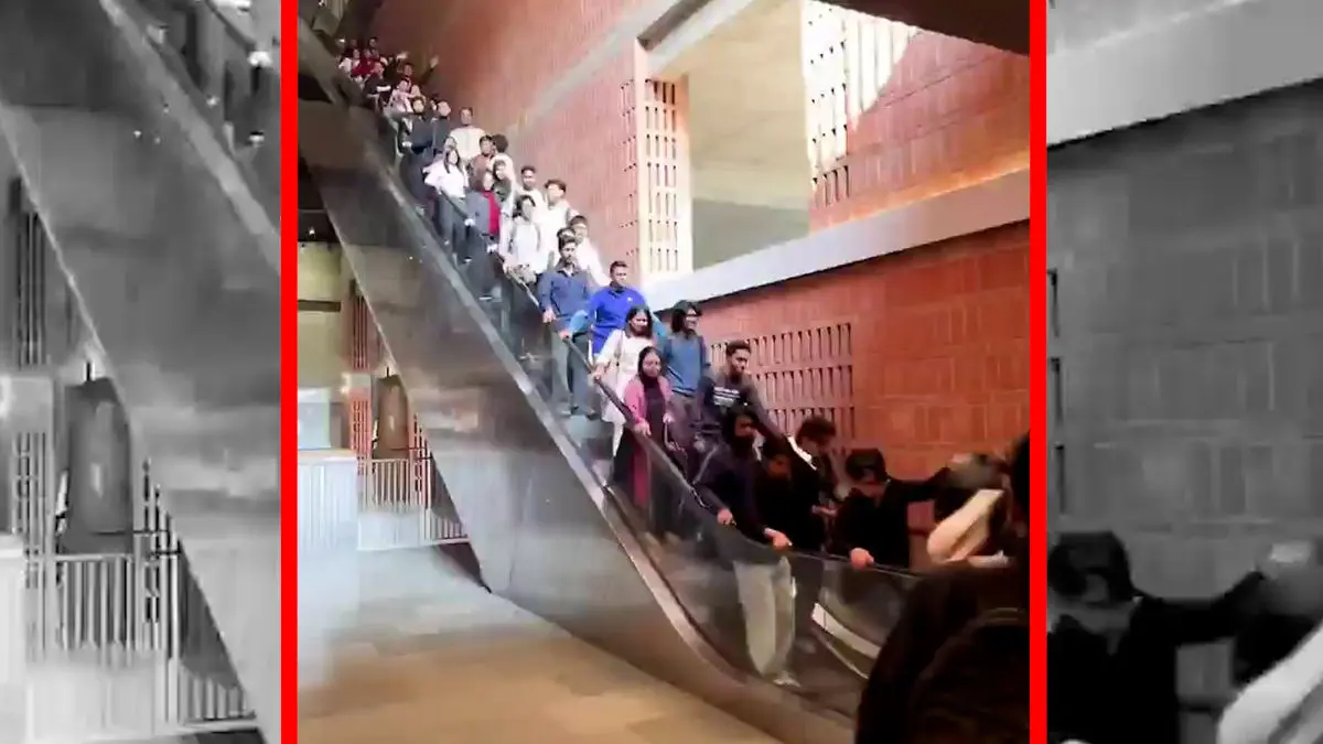 فیلم حادثه عجیب روی پله برقی دانشگاه بنگلادش