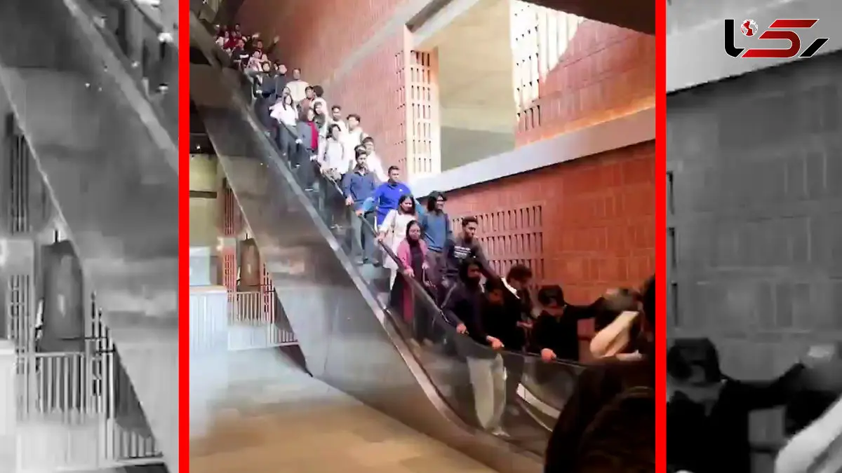 فیلم حادثه عجیب روی پله برقی دانشگاه بنگلادش