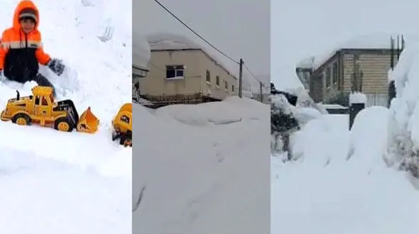 فیلم بلعیده شدن این شهر ایرانی توسط برف ! + عکس های دردناک