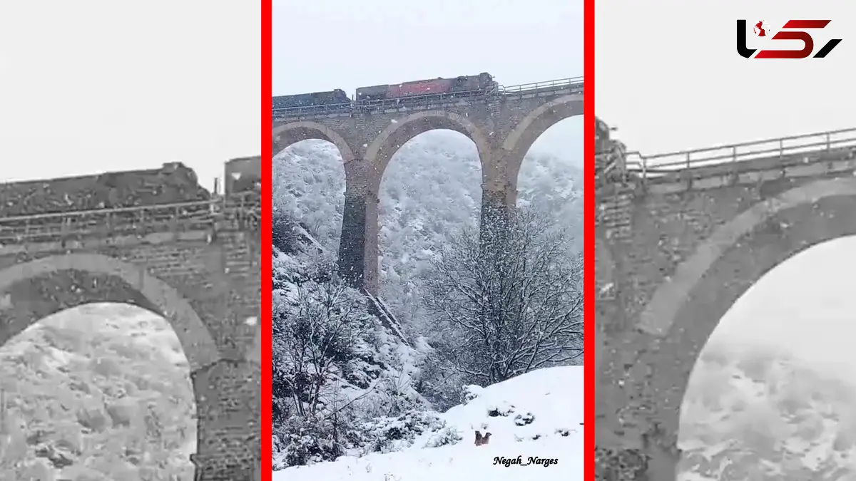 فیلم هوای سرد و بارش برف در پل کلانتری مازندران