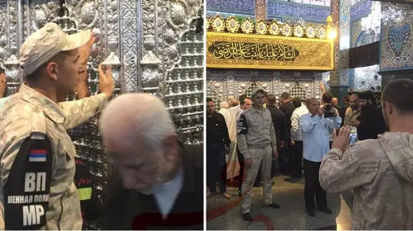 سربازان روسی در حرم حضرت زینب (س)  +عکس