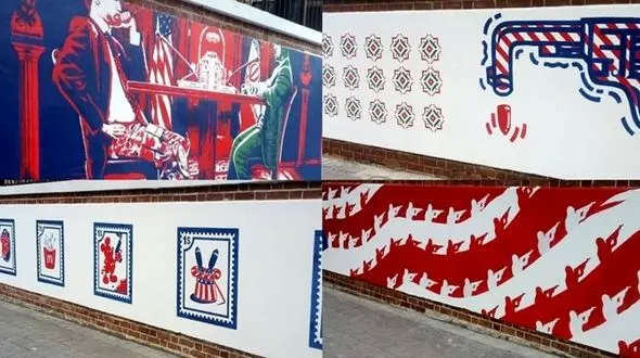 طراحی جدید دیوارنگاره‌های لانه جاسوسی آمریکا رونمایی شد