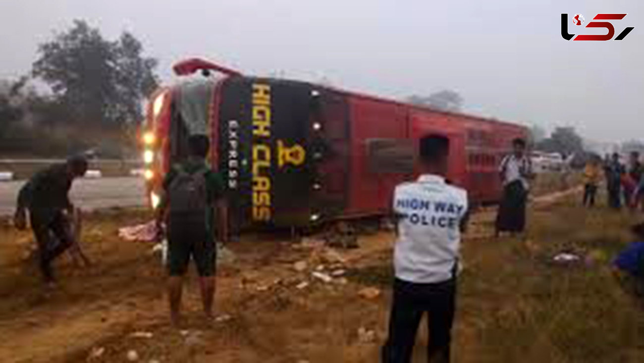 تصادف مرگبار اتوبوس مسافربری در میانمار
