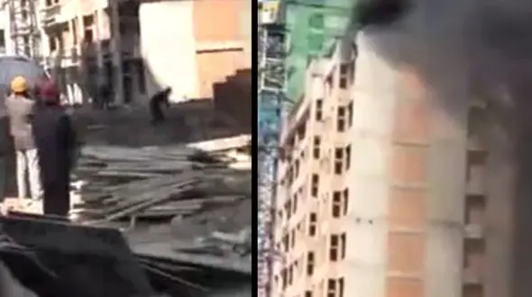 لحظه سقوط و مرگ دلخراش یک کارگر ساختمانی + فیلم