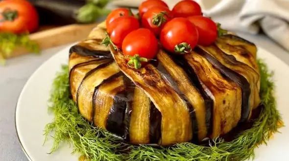 سالاد بادمجان / منبعی غنی از فیبر و آنتی‌ اکسیدان + فیلم