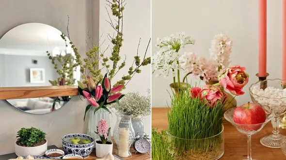 6 ایده چیدمان هفت سین روی کنسول + عکس 