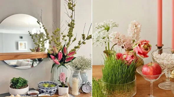 6 ایده چیدمان هفت سین روی کنسول + عکس 