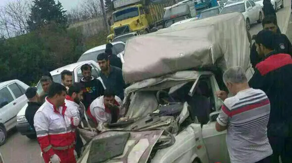 مرگ وحشتناک زن وانت سوار و شوهرش در نوشهر +عکس وحشتناک