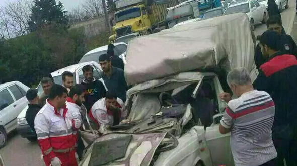 مرگ وحشتناک زن وانت سوار و شوهرش در نوشهر +عکس وحشتناک