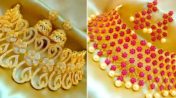 مدل‌ های خاص سرویس جواهر طلایی؛ ترکیب شیک طلا، مروارید و سنگ‌ ها با 15 مدل جدید