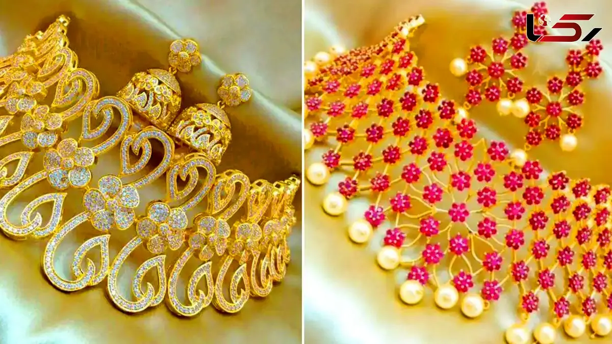 مدل‌ های خاص سرویس جواهر طلایی؛ ترکیب شیک طلا، مروارید و سنگ‌ ها با 15 مدل جدید