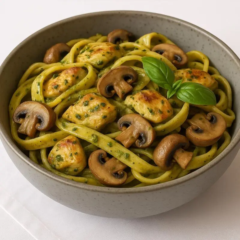 پاستا مرغ و قارچ با سس مخصوص