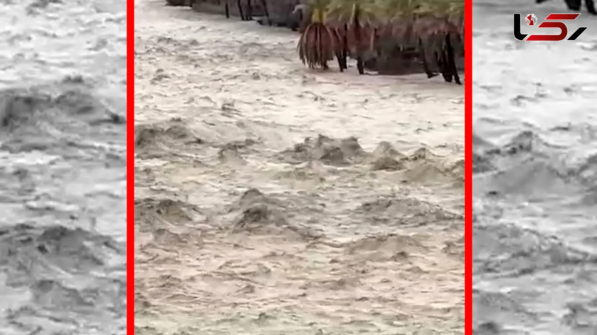 فیلم سیل عظیم امروز در حاجی آباد هرمزگان