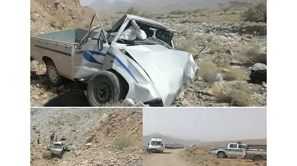 6 کشته در سقوط مرگبار وانت مزدا به دره در جاده کرمان + عکس