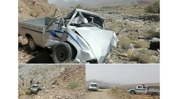 6 کشته در سقوط مرگبار وانت مزدا به دره در جاده کرمان + عکس