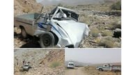 6 کشته در سقوط مرگبار وانت مزدا به دره در جاده کرمان + عکس