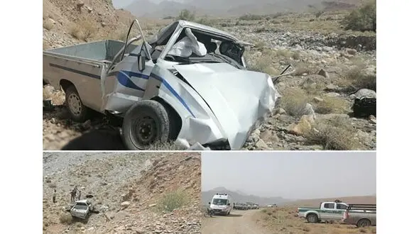 6 کشته در سقوط مرگبار وانت مزدا به دره در جاده کرمان + عکس