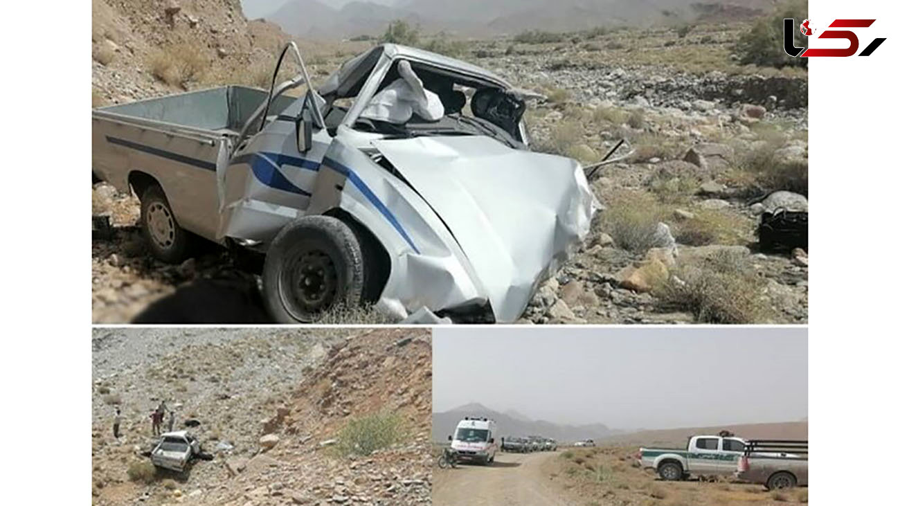 6 کشته در سقوط مرگبار وانت مزدا به دره در جاده کرمان + عکس