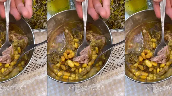 طرز تهیه گوشت لوبیا + فیلم