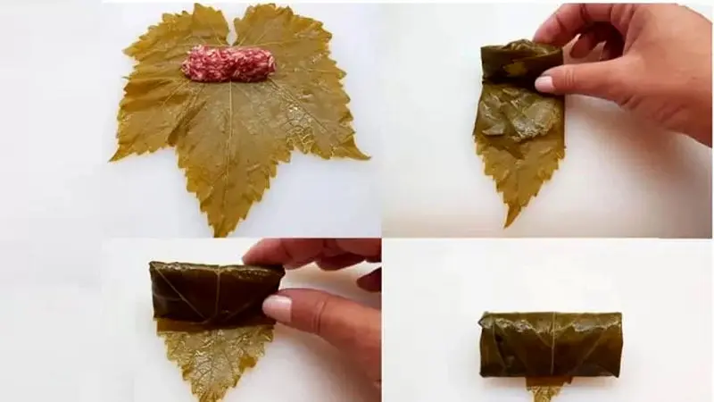 پیچیدن دلمه برگ مو