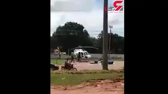 تصادف ملخ هلی کوپتر با کامیون در خیابان+ فیلم / برزیل