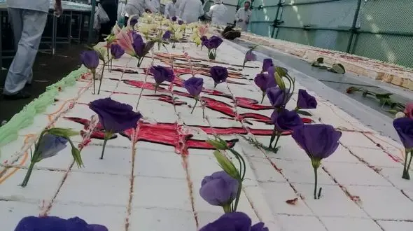 توزیع کیک یک کیلومتری میلاد امام رضا (ع) در مشهد