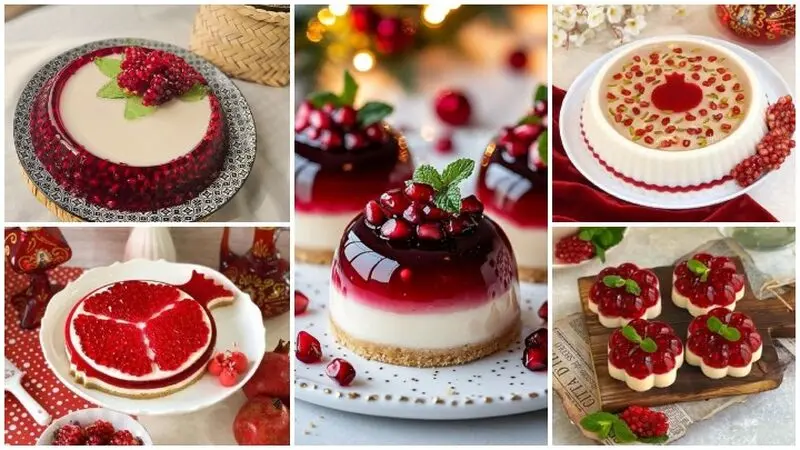 ژله‌های لایه‌ای با تم انار؛ کلاسیک اما همیشه ترند