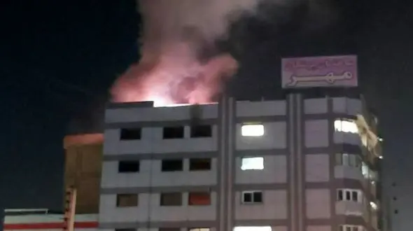  سومین آتش‌سوزی شامگاهی در بابل/آتش‌سوزی در ساختمان پزشکان مهر