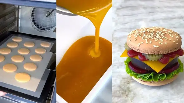 ببینید / ساخت همبرگر با شیرینی و میوه + فیلم