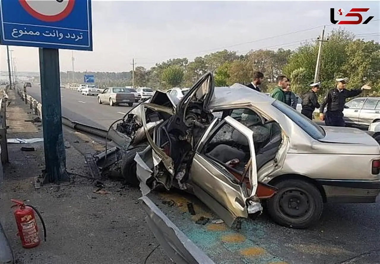 مچاله شدن پژو پس از تصادف با سمند+ تصاویر هولناک