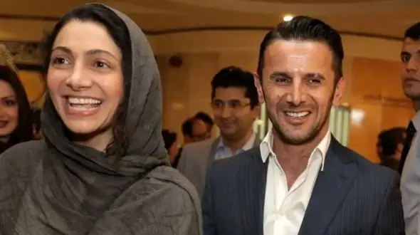 عکس سفر در زمان / عکس مراسم عقد امین حیایی و نیلوفر خوش‌خلق همسر دومش / سال 77