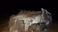 سرنشینان خودروی ال 90 در سیل جنوب سمنان مفقود شدند +عکس هولناک خودروی بدون سرنشین 