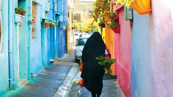 عکس کوچه رنگی در خیابان سبلان