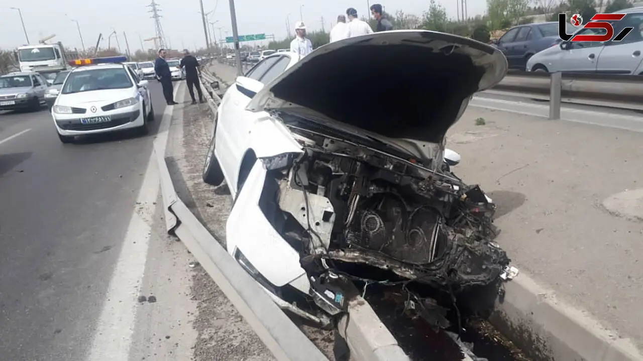 عکس پرواز دنا در جدول اتوبان آزادگان / سرعت حادثه آفرید