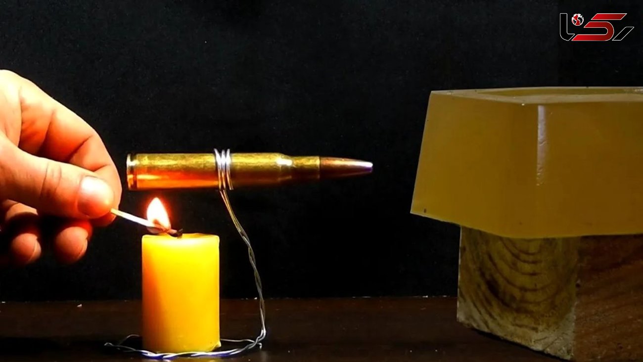 فیلم/ اگر زیر گلوله جنگی شمع روشن کنید، چه اتفاقی می افتد؟ 
