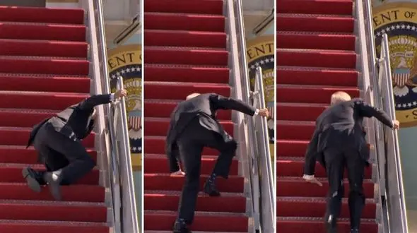 واکنش کاربران توئیتر به زمین خوردن بایدن/ تاریخ مصرف رئیس جمهور آمریکا تمام شد + فیلم
