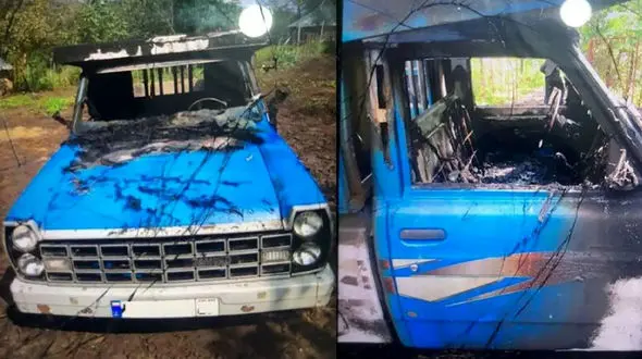 فیلم آتش زدن چند نیسان آبی در شاهرود / ببینید