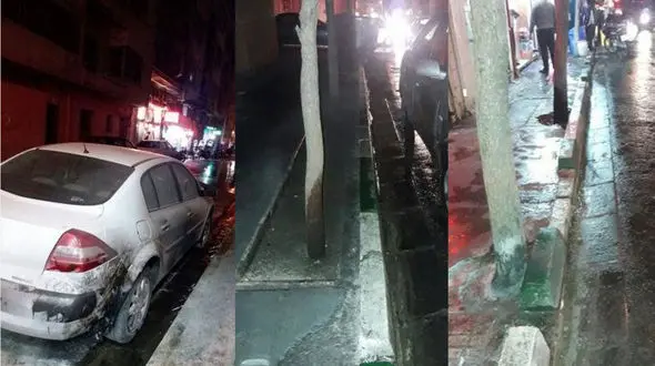 آتش گرفتن 7 خودرو در خیابان انقلاب + عکس 