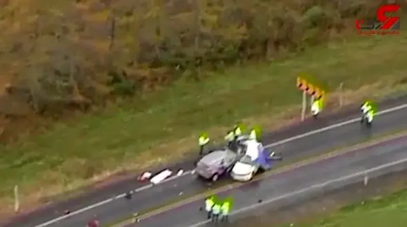 تصادف مرگبار در جاده به علت سرعت زیاد+فیلم