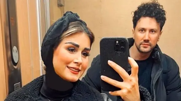 عکس/ پالتوی شیک زمستانی همسر شاهرخ استخری با طرح ستاره/ بهترین انتخاب برای همه خانومای خوش پوش ایرانی