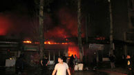 آتش‌ سوزی شدید در فومن / تعداد زیادی مغازه و خانه طمعه حریق شدند+ تصاویر