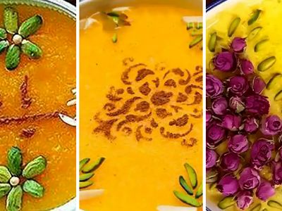 طرح‌ های مذهبی و سنتی جذاب برای تزئین شله زرد؛ 15 مدل دلنشین!