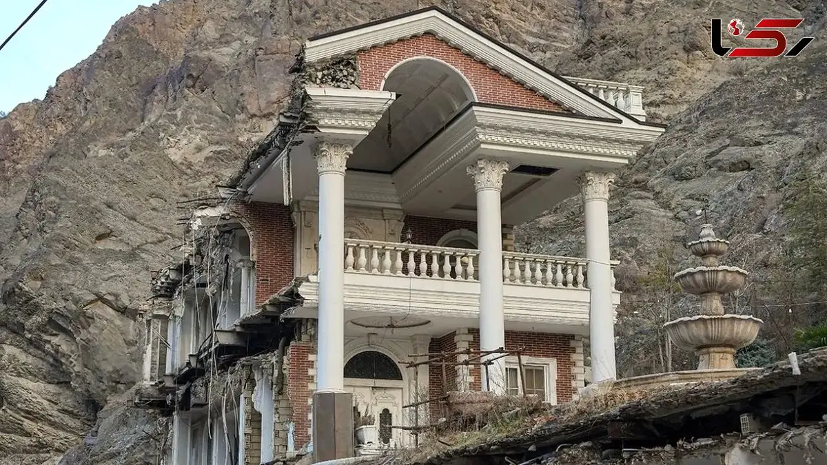 تصاویر؛ وضعیت ابر ویلای معروف جاده چالوس بعد از تخریب قسمت های غیر مجاز