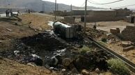 مرگ دردناک راننده نفتکش در پلدختر + عکس