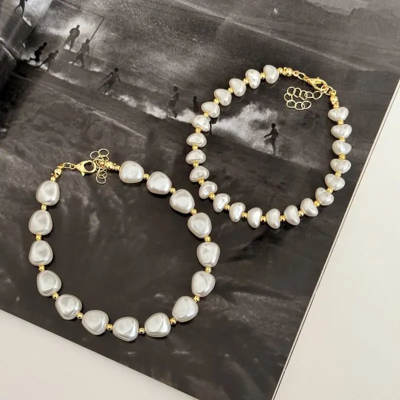 دستبند زنجیر مرواریدی