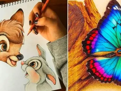 آموزش نقاشی سه بعدی با مداد رنگی؛ 15 طرح بی نظیر برای الهام گرفتن