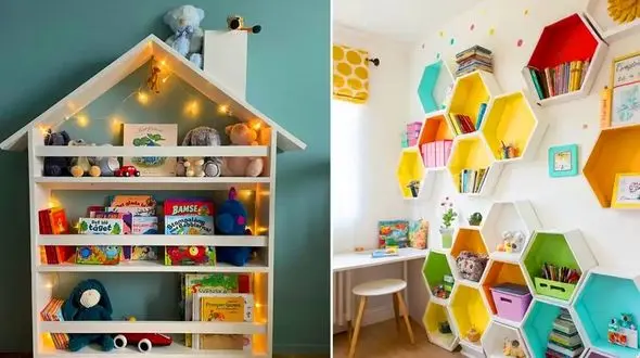 ترکیب خلاقانه رنگ و طراحی؛ قفسه کتاب اتاق کودک با 15 ایده جذاب